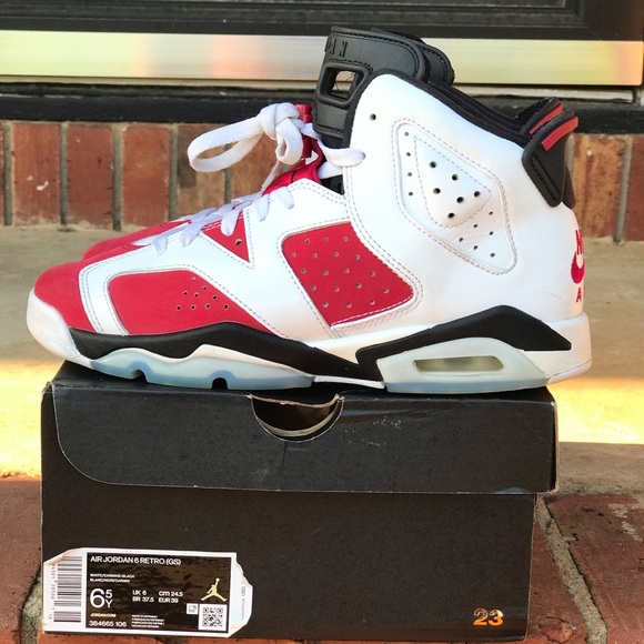 Air Jordan Retro 6 Carmine GS (2021) Size 6.5Y / 8Wmns - Picture 2 of 9